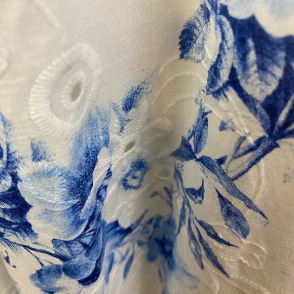 One 33 Social Print Eyelet Floral Maxi Dress Size 4 - Picture 4 of 14